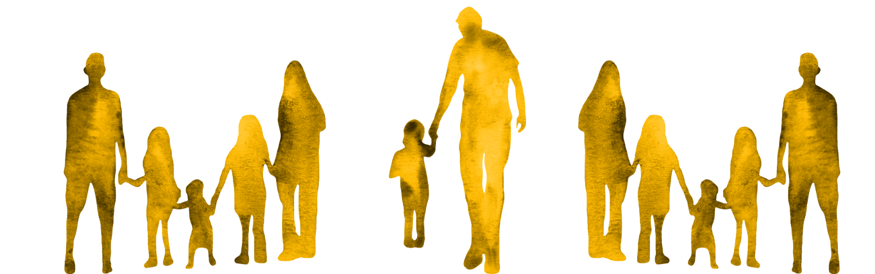 Illustration von Familien mit Kindern.